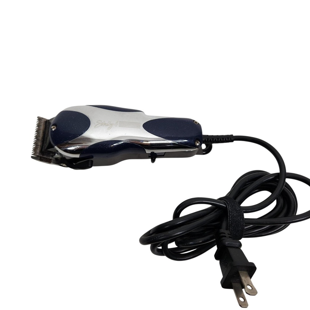 Wahl STX Hair Clipper Model STX 305G Blue Silver Adjustable Blade Corded Mens